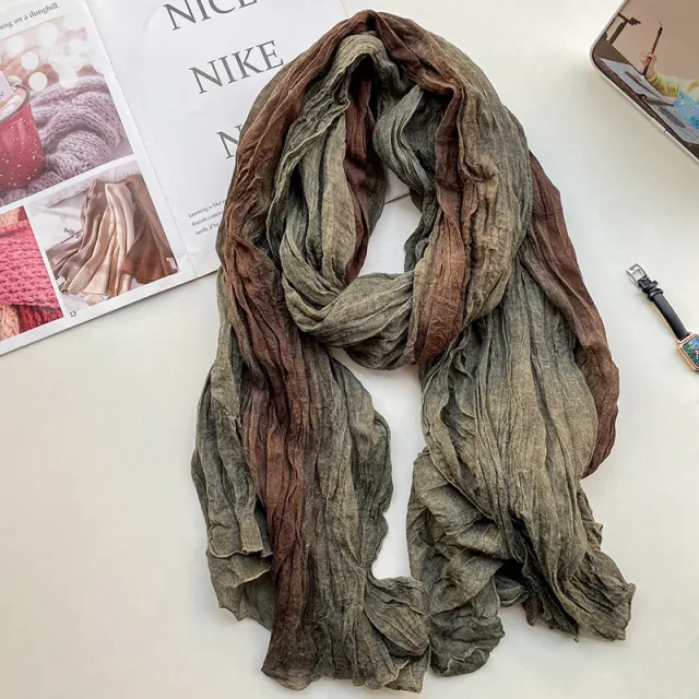 Retro Fashion Cotton And Linen Scarf For Women Coffee - Shop at LoveMi