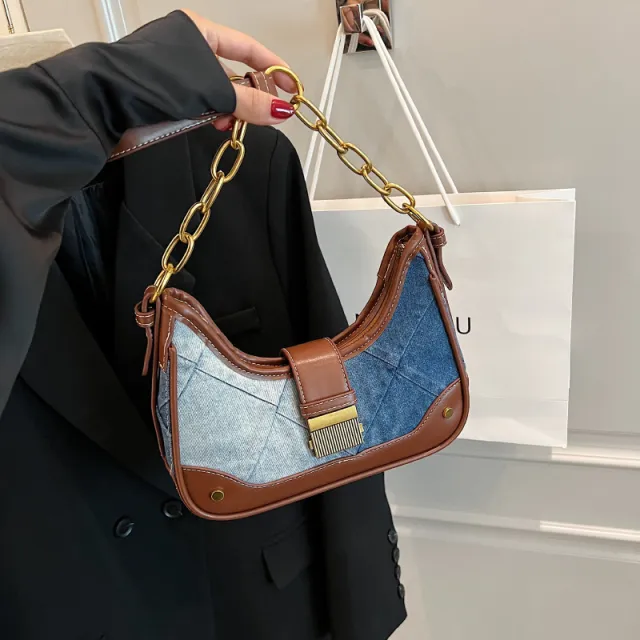 Women's New Special interest Design Diamond Chain Shoulder Bag Brown - Shop at LoveMi