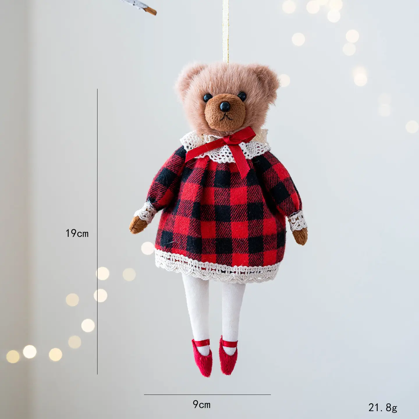 New Couple Plush Bear Doll Cotton Suit Plaid