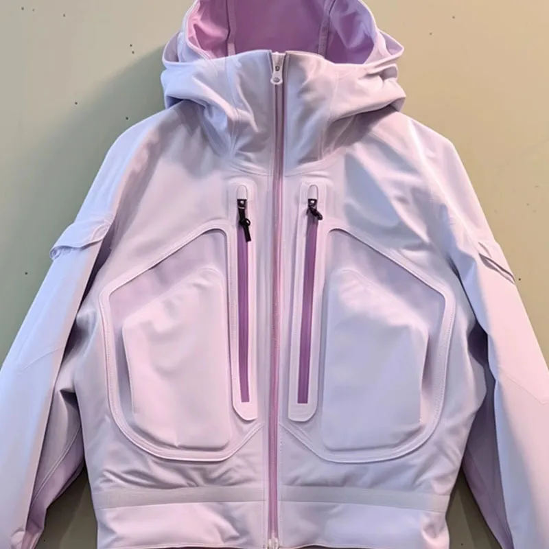 Purple Casual Hooded Jacket Coat For Women Autumn And Winter - Purple