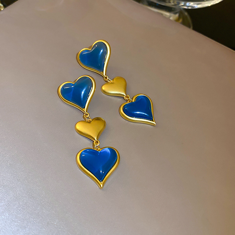 Women's Fashion Crystal Gold Earrings Necklace