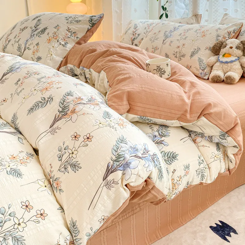 Maternal And Child Grade Washed Jacquard Yarn Cotton Mattress Cover - Mumei