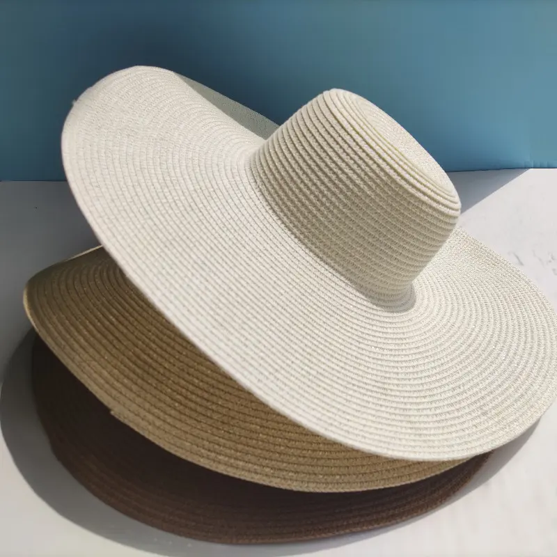 Light Board 14CM Big Brim Straw Hat Women's Sun-proof