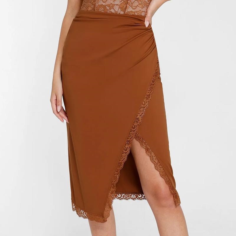 Womens Solid Color Sexy Lace Casual Dress