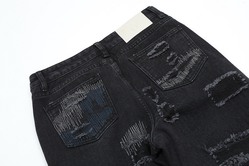 Title 11, Jeans Casual Ricamati con Toppe e Fori Irregola...