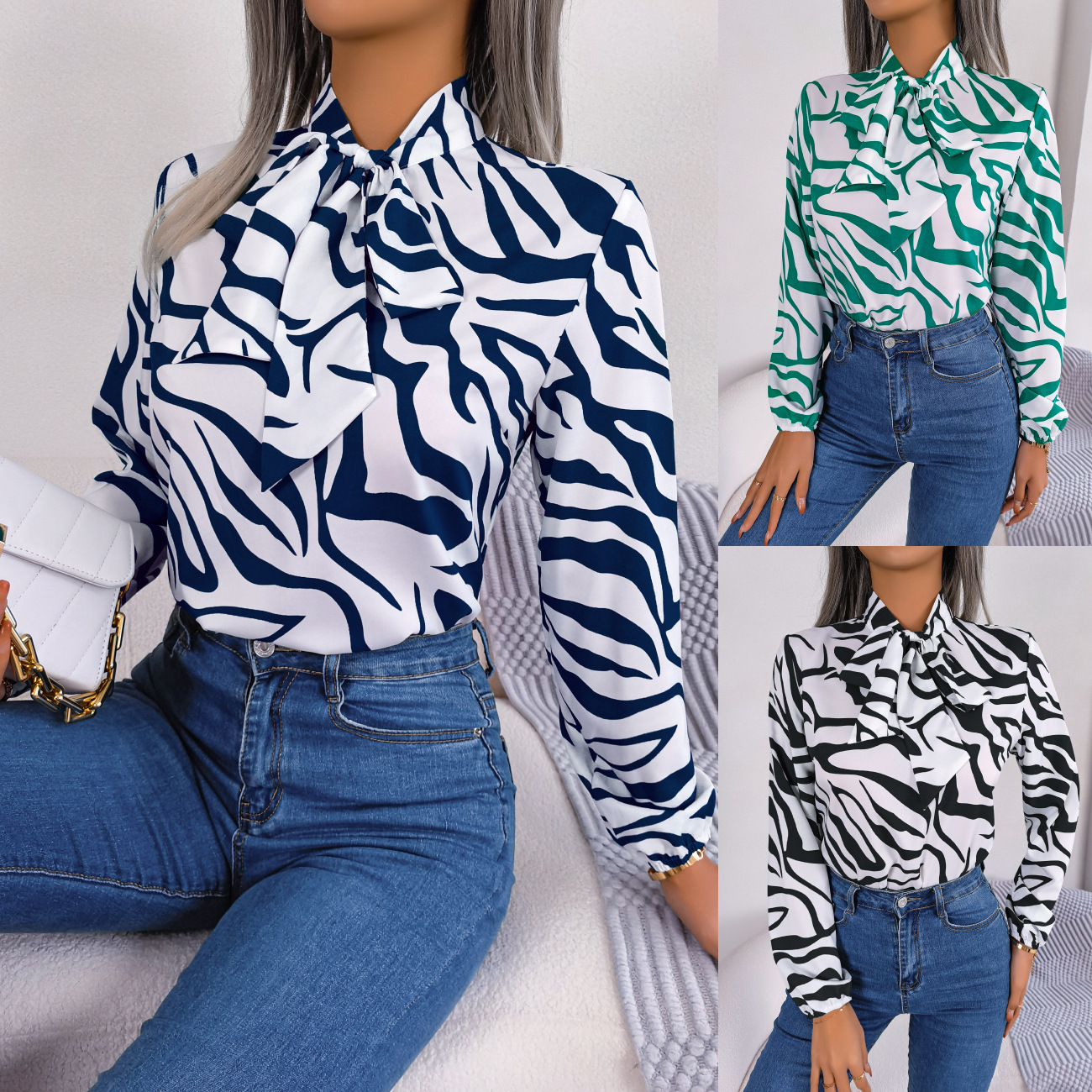 Elegant Contrasting-Color Striped Top For Women