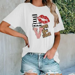 Printed Urban Casual T-shirt Women - White - View 1