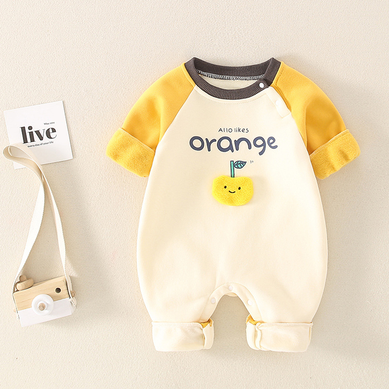 Baby Ins Style Cute Fleece-lined Jumpsuit Romper
