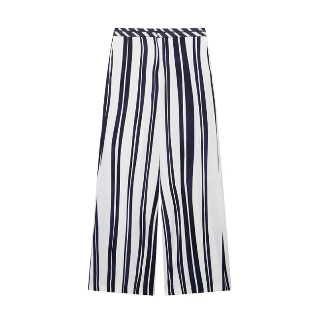 European And American Style Striped Halter Top Loose Trousers Pants S - Shop at LoveMi