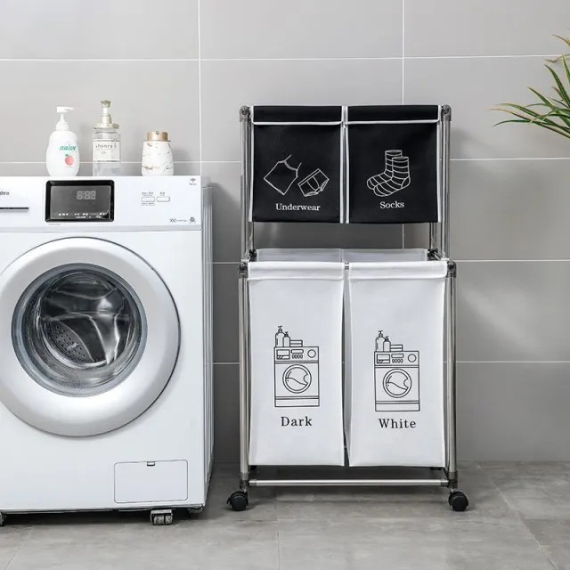 Simple Multi layer Bathroom Storage Dirty Clothes Basket With Wheels - Shop at LoveMi