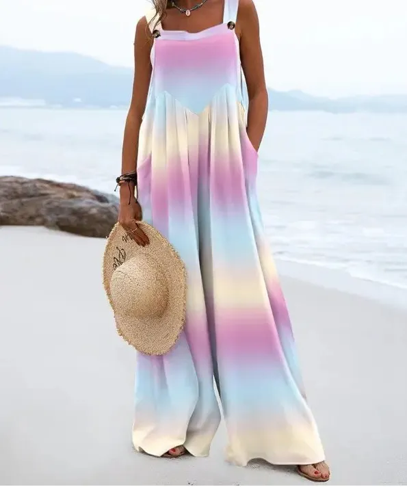 Women's Casual Fashion Printing Suspender Pants Tie Dye - Shop at LoveMi