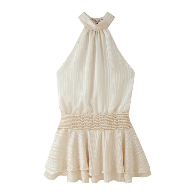 Halter Sexy High Waist Ruffled Short Dress - Shop at LoveMi
