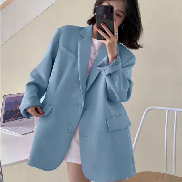 Trendy Korean style Sophisticated Relaxed Casual And Versatile Top Light Blue - Shop at LoveMi