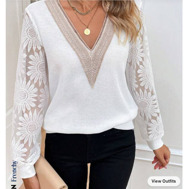 New Autumn Women's Clothing Long Sleeve V-neck Stitching