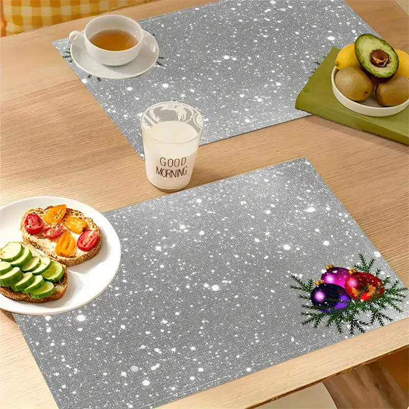 Christmas Holiday Party Table Insulation Mat Christmas Tree Linen Printing