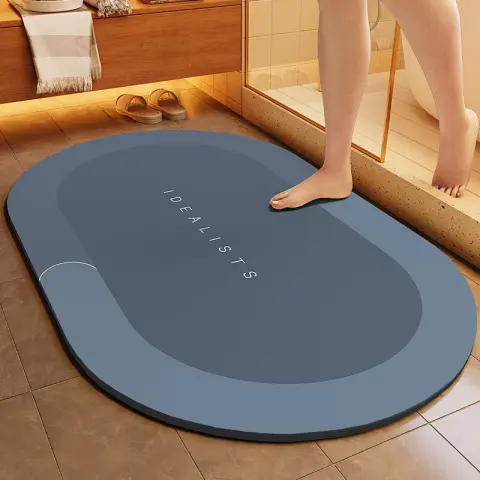 Minimalist Diatomaceous Earth Bathroom Mat for Quick Water Absorption