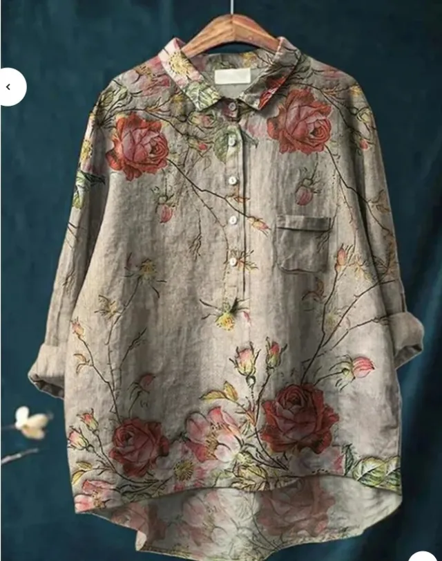 Women's Loose Fit Casual Plus Size T Shirt With Floral Print And Crew Neck Bj155123468667 - Shop at LoveMi
