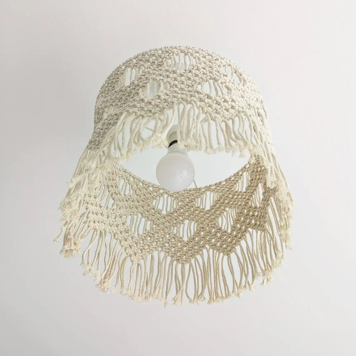 Handmade Cotton String Woven Lampshade