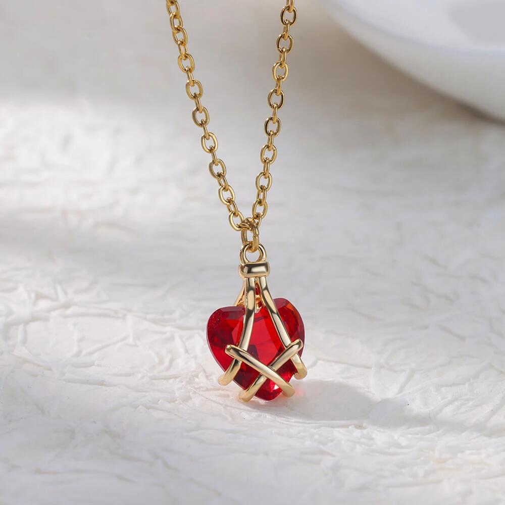 Diamond Castle Necklace Zircon Crystal Heart-shaped Female Pendant