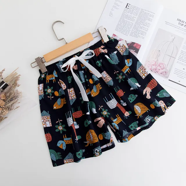 Shorts Thin Japanese Floral Draping Elastic Waist Pajama Pants Average Size - Shop at LoveMi