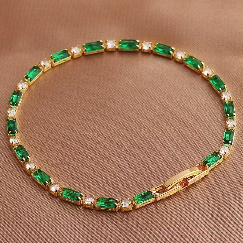 Luxury, High-end Glass Tennis Bracelet Jewelry
