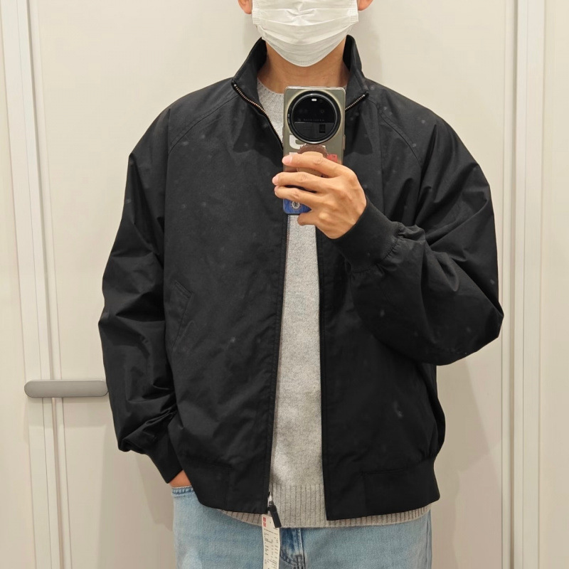 Stand-collar Long-sleeve Zip-up Casual Loose-fit Jacket Top