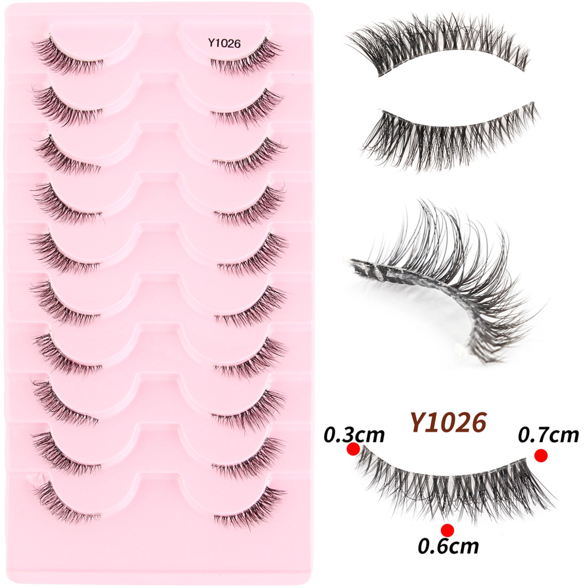 Womens Portable European And American-style Sheer Half-length False Eyelashes