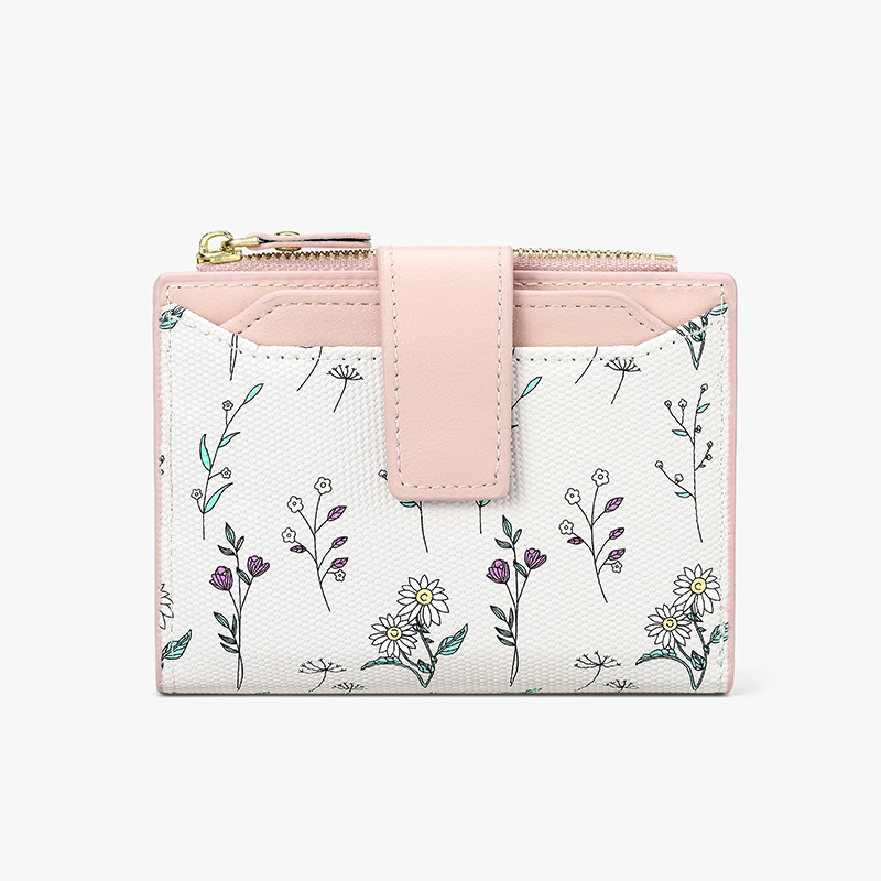 Womens Multifunctional Floral Short Wallet