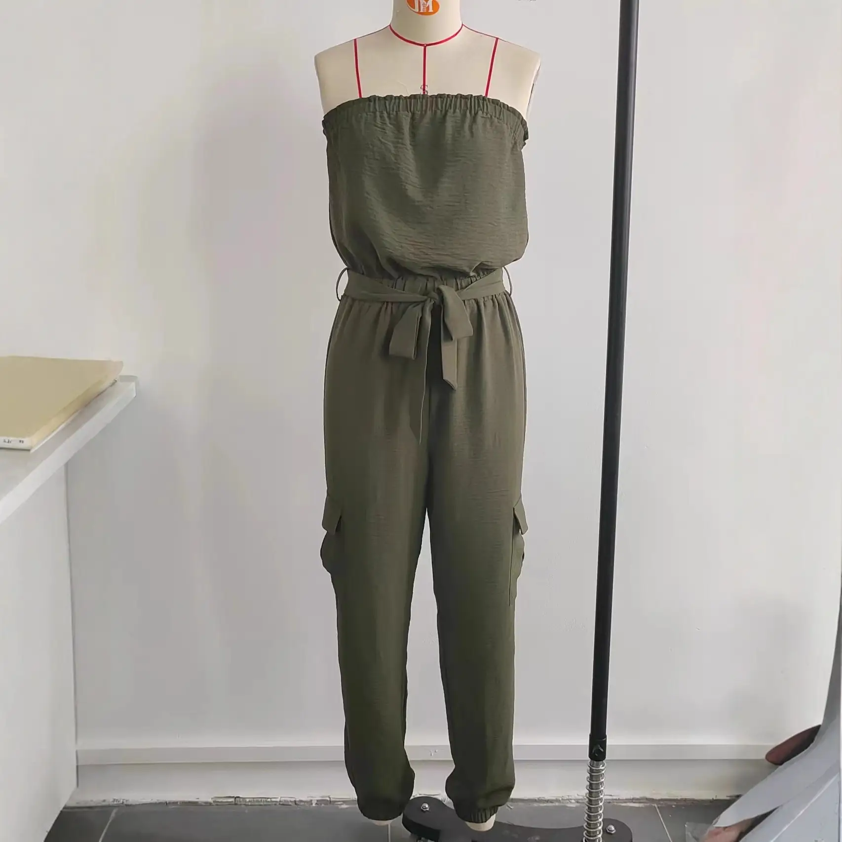 Strapless Pocketed Casual Jumpsuit For Women