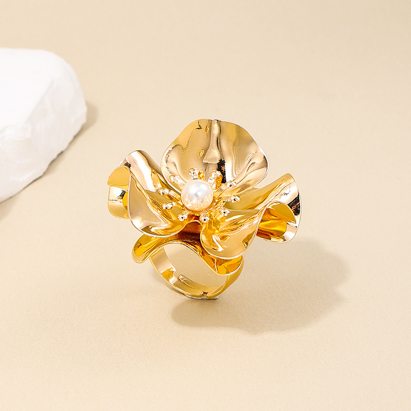 European And American Style Fashion Exaggerated Large Flower Ring