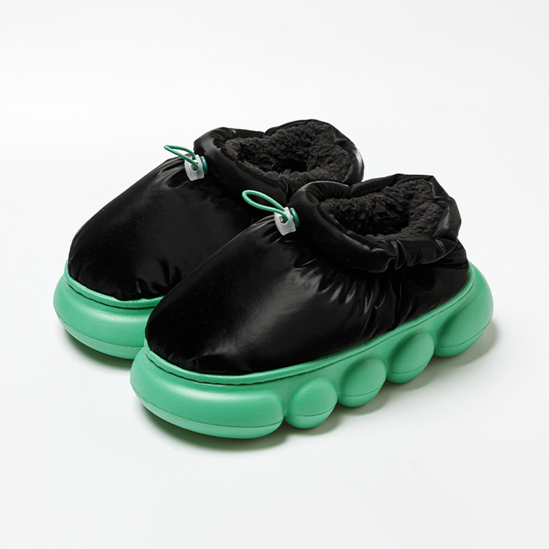 Fleece-lined Couple Household Outer Wear Thick Bottom Non-slip Waterproof Cotton Shoes