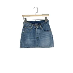 Women's High Waist Loose And Slimming A- Line Denim Skirt - Chain Skirt - View 1
