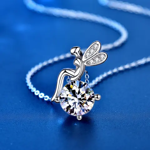 Moissanite 925 Sterling Silver FARCENT Necklace for Women