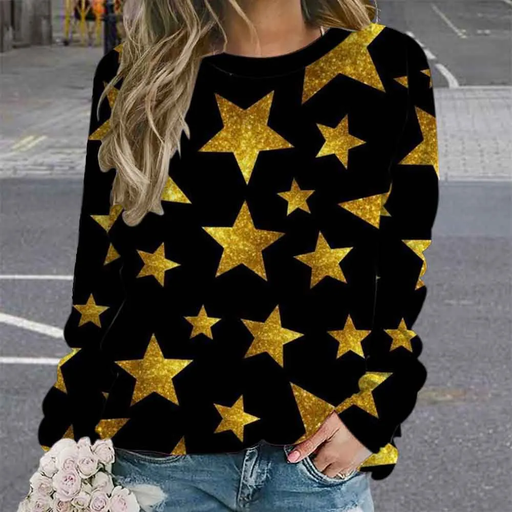 Women's Tie-dye Retro Printing 3D Digital Printing Sweater - Ylwyxps050-L