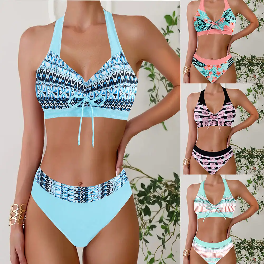Printed Top Womens Casual Fashion Bikini Swimsuit