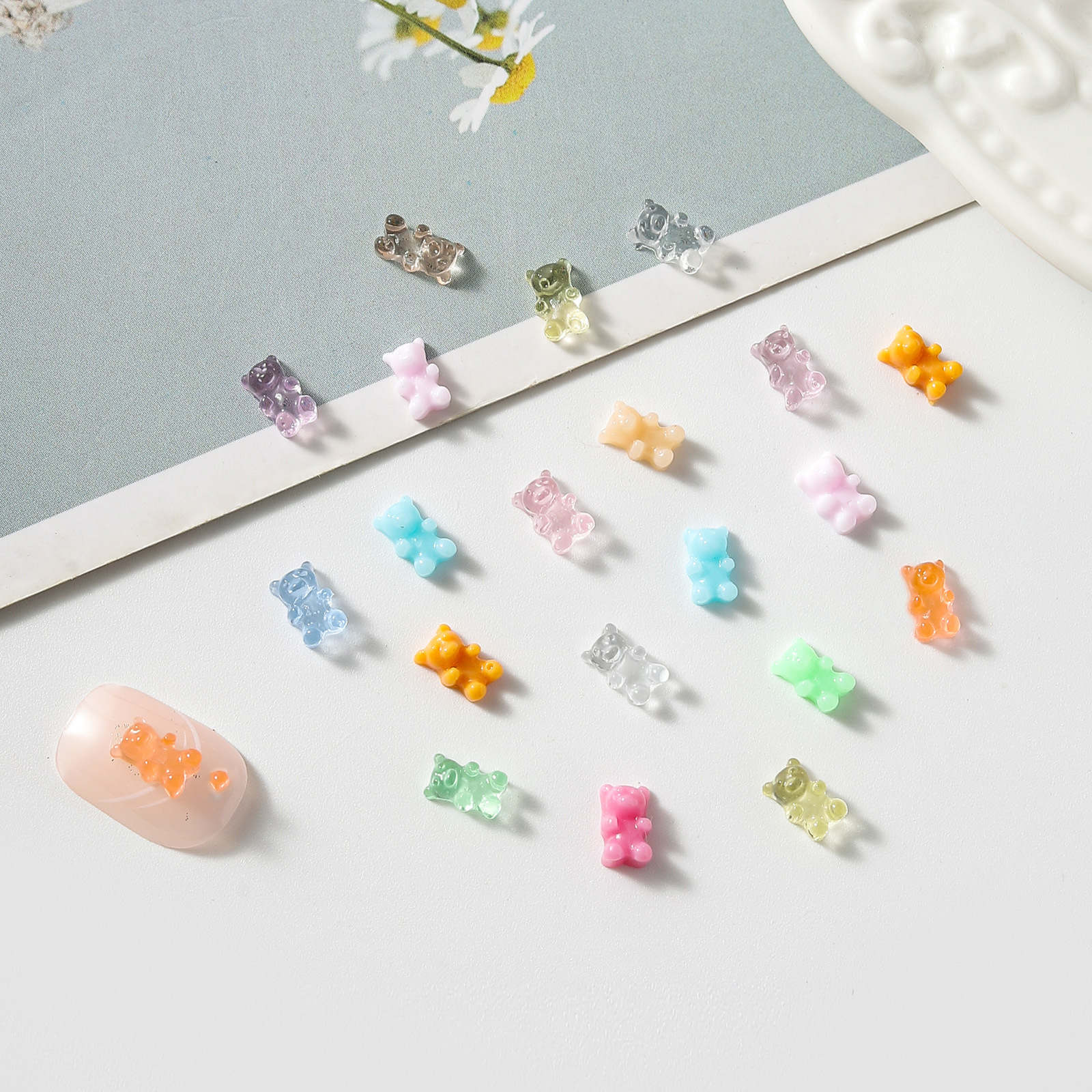 Macaron Mini Bear-shaped DIY Hairpin Phone Case And Nail Accessory 2