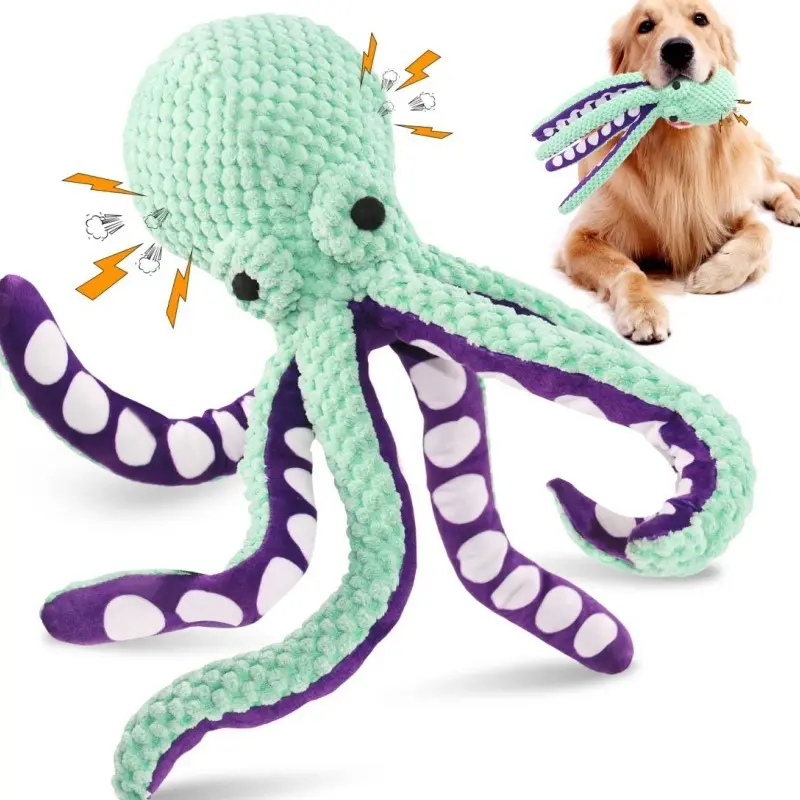 Plush Pet Toy With Squeaking Teeth