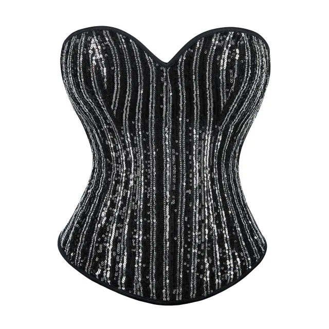 Silver Black With Paillettes Body Shaping Top Women's Tube Top Chest Support Silver - Shop at LoveMi