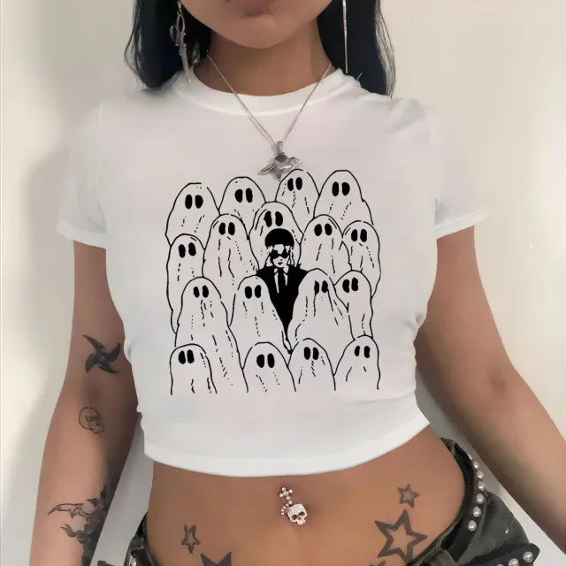 Sexy Black Chic Crop Top Short Sleeve T Shirt For Women Black - Shop at LoveMi