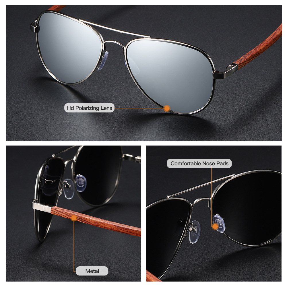 Fashion UV Protection Bamboo Sunglasses - Image 5