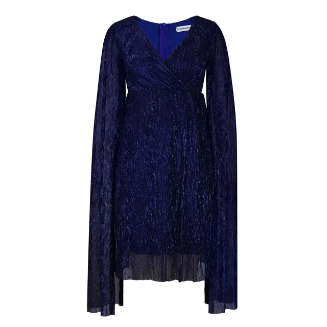 Women's Fashion Elegant V neck Long sleeve Dress Blue - Shop at LoveMi
