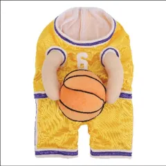 Creative Dog Basketball Costume With Ball - Yellow - View 1