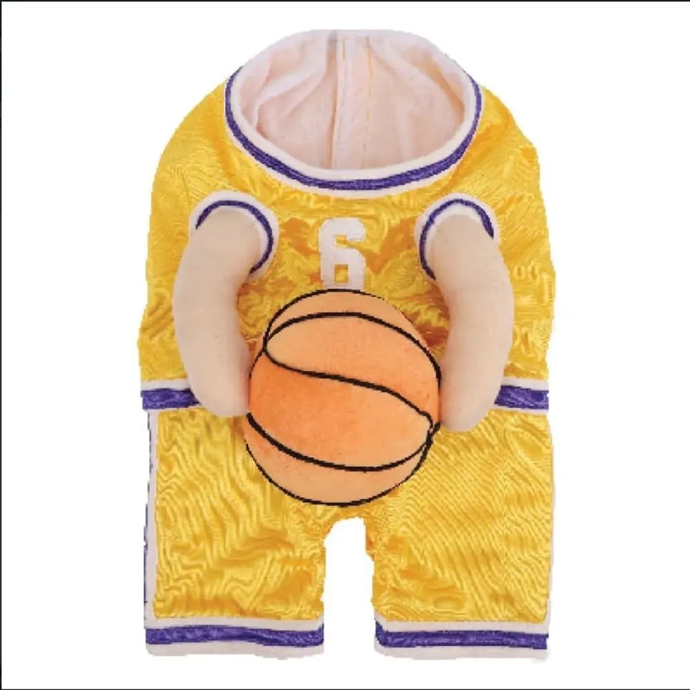 Creative Dog Basketball Costume With Ball - Yellow