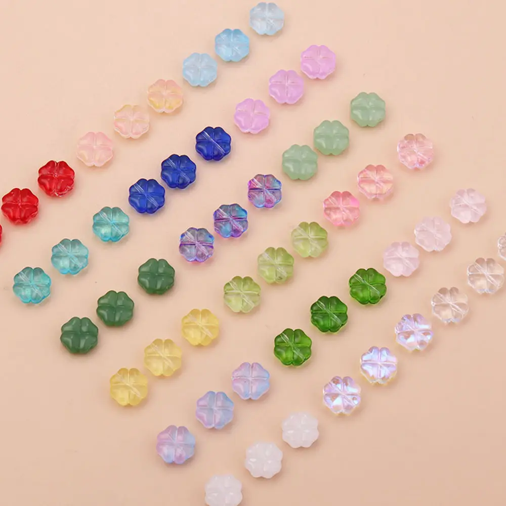 Colored Glaze Plating Color Lucky Four-leaf Clover