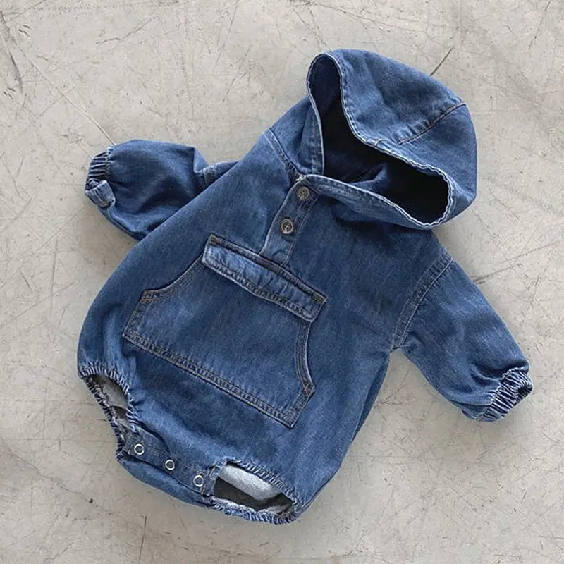 Baby Boys And Girls Denim Romper Korean