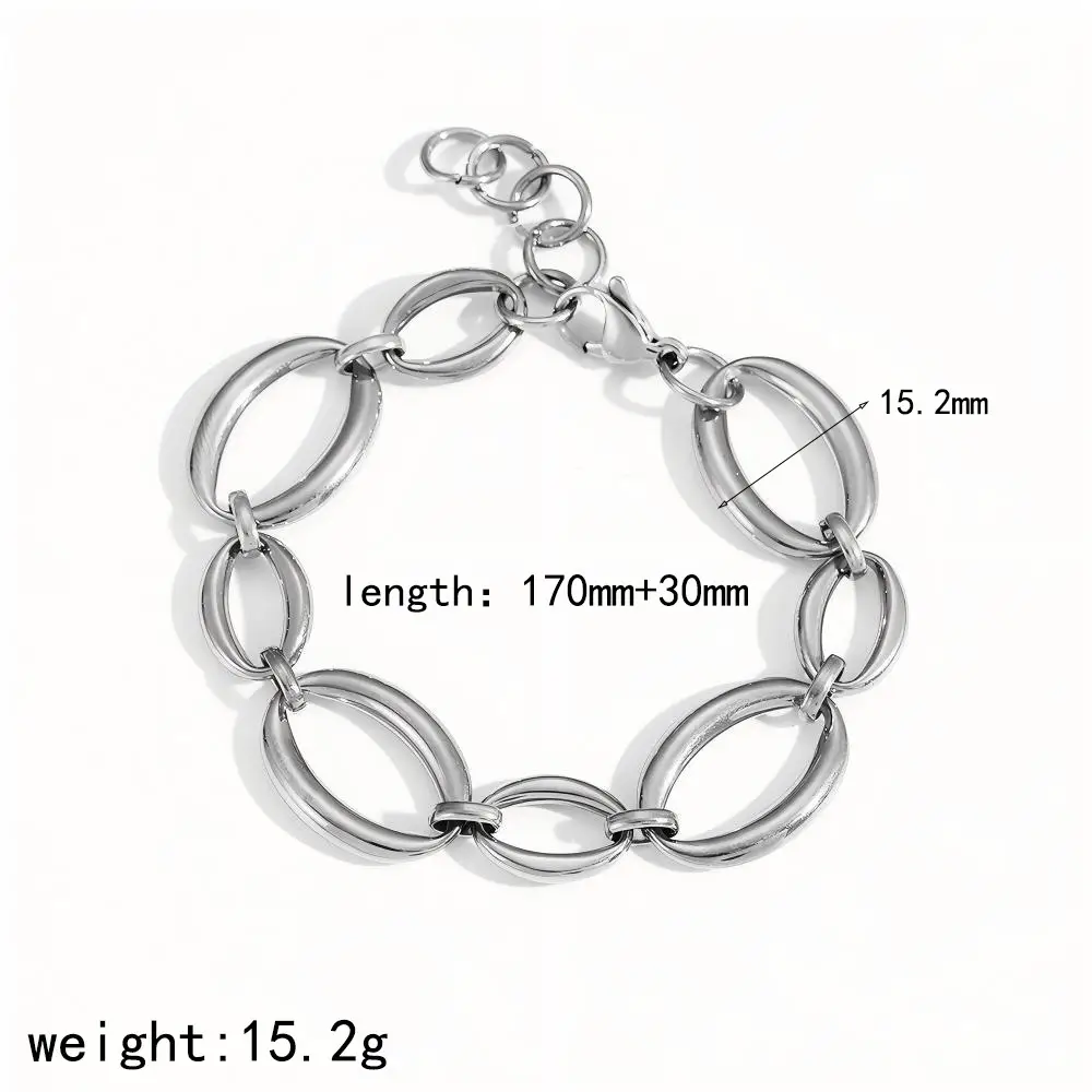 Simple Metal Large And Small Hoop Stainless Steel Bracelet Jewelry