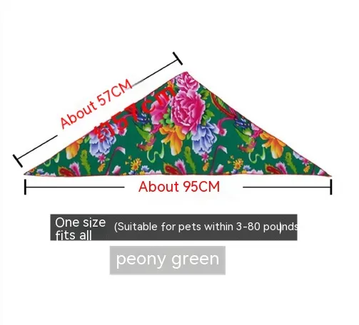 Country Style Pet Triangular Scarf Dogs And Cats Bib Scarf Ornament Funny Photography Headscarf Green - Shop at LoveMi