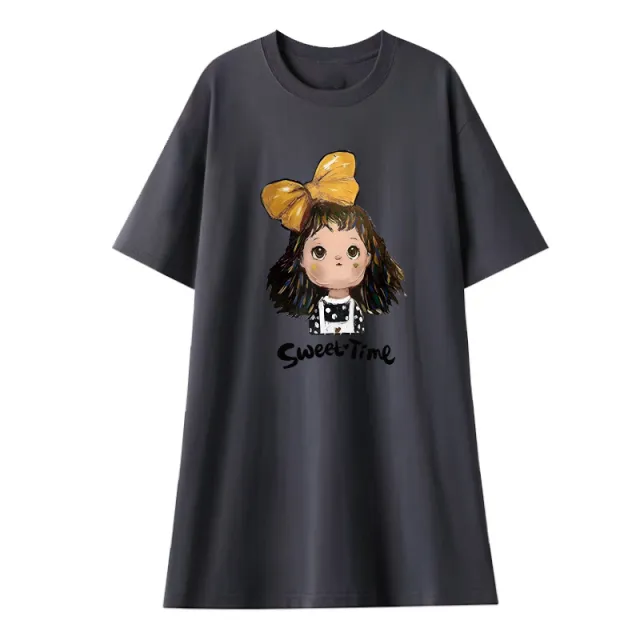 Fashion Casual Cute Youth looking Small T shirt Skirt Dark Gray - Shop at LoveMi