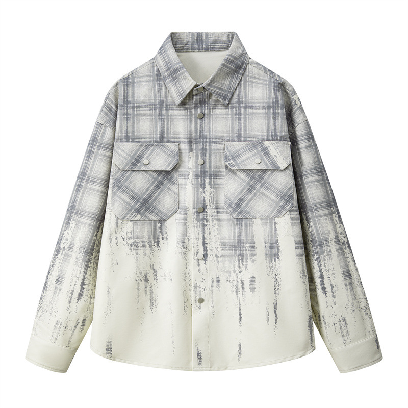 Tie-dye Gradient Long-Sleeve Shirt For Men