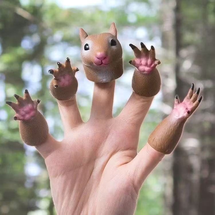 Cartoon Squirrel Finger Puppet Abstract Hand Puppet Toy